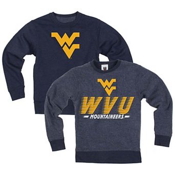 Youth Wes & Willy Navy West Virginia Mountaineers Reversible Sweatshirt