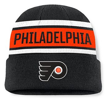 Men's Fanatics Black/Orange Philadelphia Flyers Heritage Cuffed Knit Hat