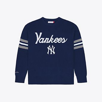 Men's Mitchell & Ness Navy New York Yankees Head Coach Sweater