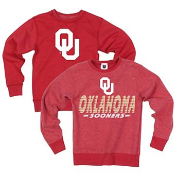 Youth Wes & Willy Crimson Oklahoma Sooners Reversible Sweatshirt