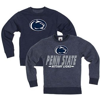 Youth Wes & Willy Navy Penn State Nittany Lions Reversible Sweatshirt