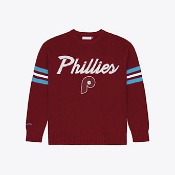 Men's Mitchell & Ness Maroon Philadelphia Phillies Head Coach Sweater