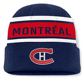 Men's Fanatics Navy/Red Montreal Canadiens Heritage Cuffed Knit Hat