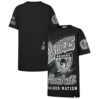 Women's '47 Black Las Vegas Raiders Oversized Gemstone Swash T-Shirt Dress