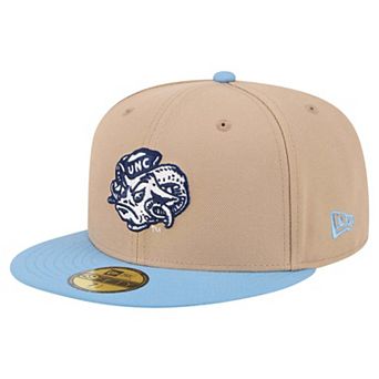 Men's New Era Khaki North Carolina Tar Heels Throwback Two-Tone 59FIFTY Fitted Hat