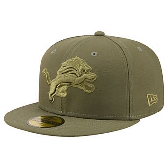 Men's New Era Olive Detroit Lions Color Pack 59FIFTY Fitted Hat
