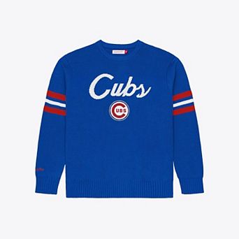 Men's Mitchell & Ness Royal Chicago Cubs Head Coach Sweater