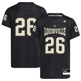 Youth adidas #26 Black Louisville Cardinals For the Ville Strategy Football Jersey