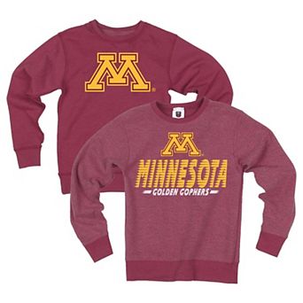 Youth Wes & Willy Maroon Minnesota Golden Gophers Reversible Sweatshirt