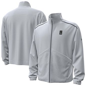 Men's Under Armour Gray Wisconsin Badgers 2026 Sideline Unstoppable Woven Full-Zip Jacket