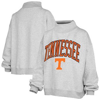 Women's Pressbox Gray Tennessee Volunteers Nelson Texture Lingo Mock Neck Fleece Sweatshirt