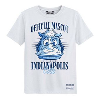 Preschool Mitchell & Ness White Indianapolis Colts Official Mascot T-Shirt