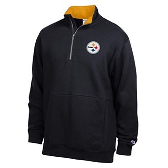 Men's Champion Black/Gold Pittsburgh Steelers Fleece Quarter-Zip Pullover