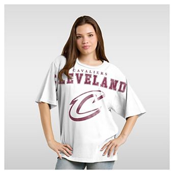 Women's Fanatics White Cleveland Cavaliers Spirit Relaxed Jersey T-Shirt
