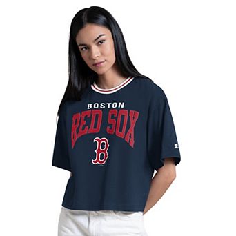 Women's Starter Navy Boston Red Sox Ace Cropped T-Shirt