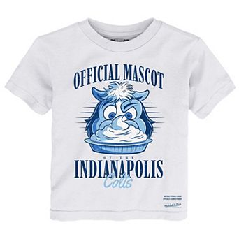 Toddler Mitchell & Ness White Indianapolis Colts Official Mascot T-Shirt