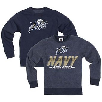Youth Wes & Willy Navy Navy Midshipmen Reversible Sweatshirt