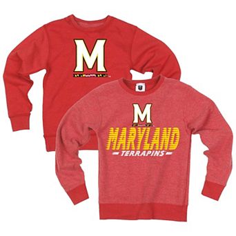 Youth Wes & Willy Red Maryland Terrapins Reversible Sweatshirt