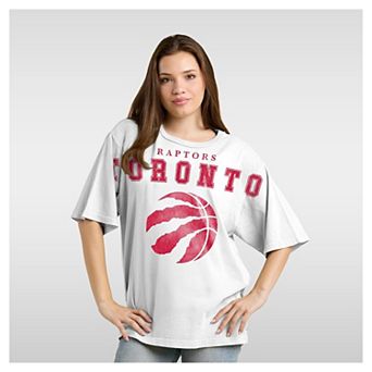 Women's Fanatics White Toronto Raptors Spirit Relaxed Jersey T-Shirt
