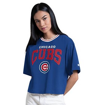 Women's Starter Royal Chicago Cubs Ace Cropped T-Shirt