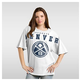 Women's Fanatics White Denver Nuggets Spirit Relaxed Jersey T-Shirt