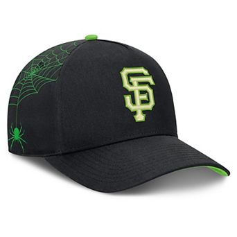 Men's Nike Black San Francisco Giants Halloween Glow in the Dark Rise Dri-FIT A-Frame Adjustable Hat