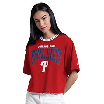 Women's Starter Red Philadelphia Phillies Ace Cropped T-Shirt