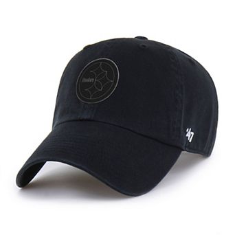 Men's '47 Black Pittsburgh Steelers Tonal Clean Up Adjustable Hat