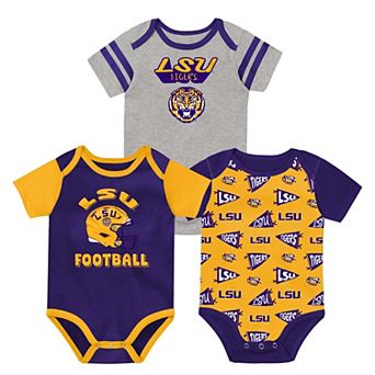 Newborn Outerstuff Purple LSU Tigers Star Player Three-Piece Bodysuit Set