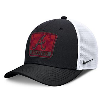 Men's Nike Black/White Atlanta Braves Camo Rise Trucker Dri-FIT Adjustable Hat