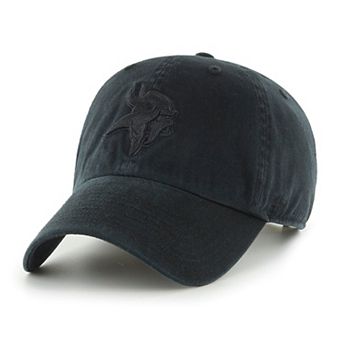 Men's '47 Black Minnesota Vikings Tonal Clean Up Adjustable Hat