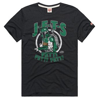 Unisex Homage Charcoal New York Jets Star Wars x NFL Tri-Blend T-Shirt