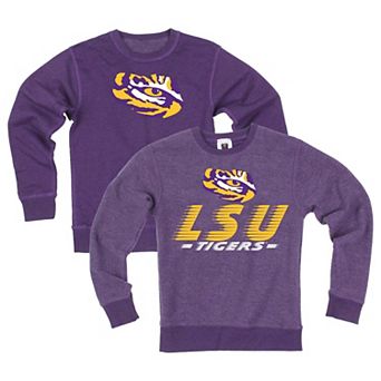 Youth Wes & Willy Purple LSU Tigers Reversible Sweatshirt