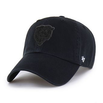Men's '47 Black Chicago Bears Tonal Clean Up Adjustable Hat
