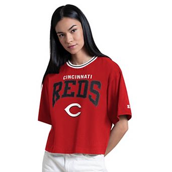 Women's Starter Red Cincinnati Reds Ace Cropped T-Shirt