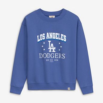 Girls Youth Soft as a Grape Royal Los Angeles Dodgers Pigment Dyed Sweatshirt