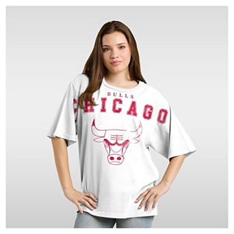Women's Fanatics White Chicago Bulls Spirit Relaxed Jersey T-Shirt