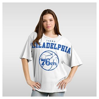Women's Fanatics White Philadelphia 76ers Spirit Relaxed Jersey T-Shirt