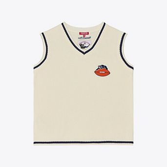Women's Mitchell & Ness Cream Chicago Bears Retro Roots V-Neck Sweater Vest