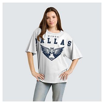 Women's Fanatics White Dallas Wings Spirit Relaxed Jersey T-Shirt