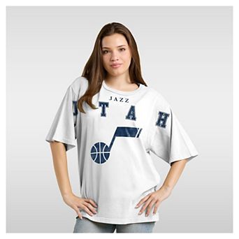 Women's Fanatics White Utah Jazz Spirit Relaxed Jersey T-Shirt