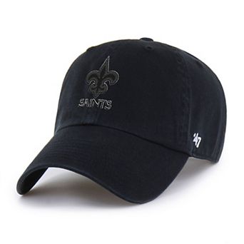 Men's '47 Black New Orleans Saints Tonal Clean Up Adjustable Hat