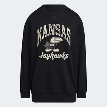 Women's adidas Black Kansas Jayhawks Soft Lux Sweatshirt
