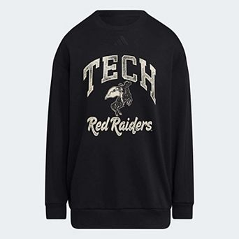 Women's adidas Black Texas Tech Red Raiders Soft Lux Sweatshirt