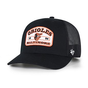 Men's '47 Black Baltimore Orioles Roadway Trucker Adjustable Hat