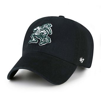 Men's '47 Black Miami Hurricanes Vault Clean Up Adjustable Hat
