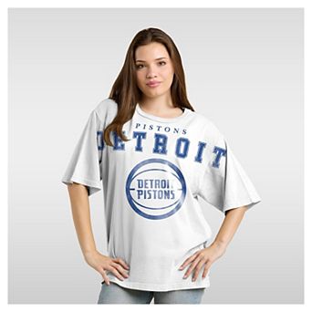 Women's Fanatics White Detroit Pistons Spirit Relaxed Jersey T-Shirt