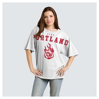 Women's Fanatics White Portland Fire Spirit Relaxed Jersey T-Shirt
