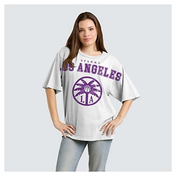 Women's Fanatics White Los Angeles Sparks Spirit Relaxed Jersey T-Shirt