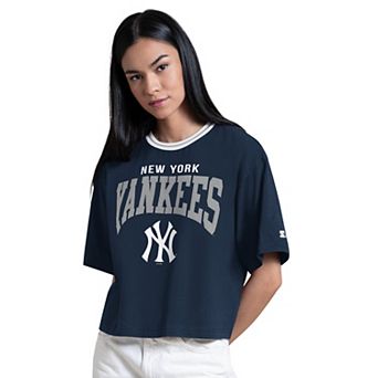 Women's Starter Navy New York Yankees Ace Cropped T-Shirt